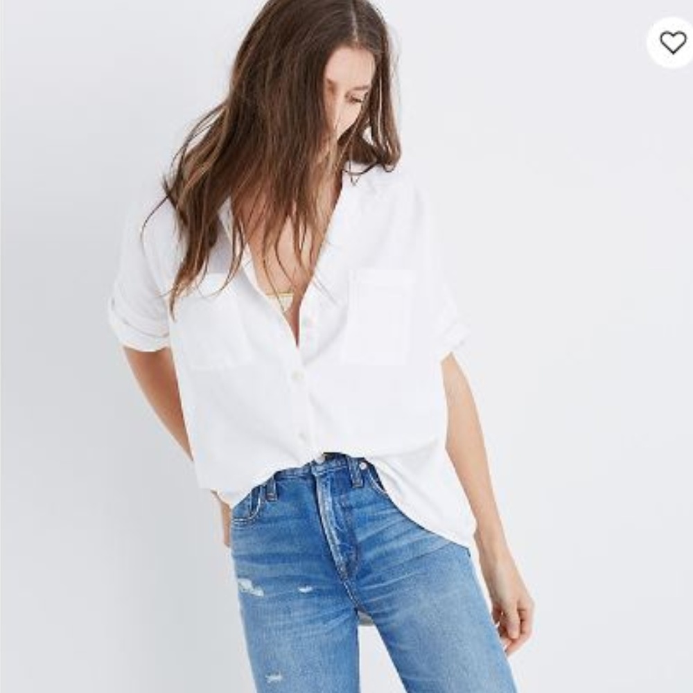 Madewell NWT White Cotton Courier Shirt S